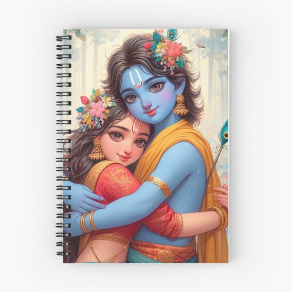 Aperçu de l'œuvre La belle Radha Krishna s'embrassant créée et vendue par VrindaArts.