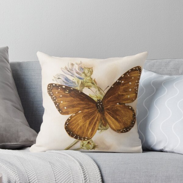 Item preview, Queen butterfly on a marshmallow plant designed and sold by LigneaLuna.