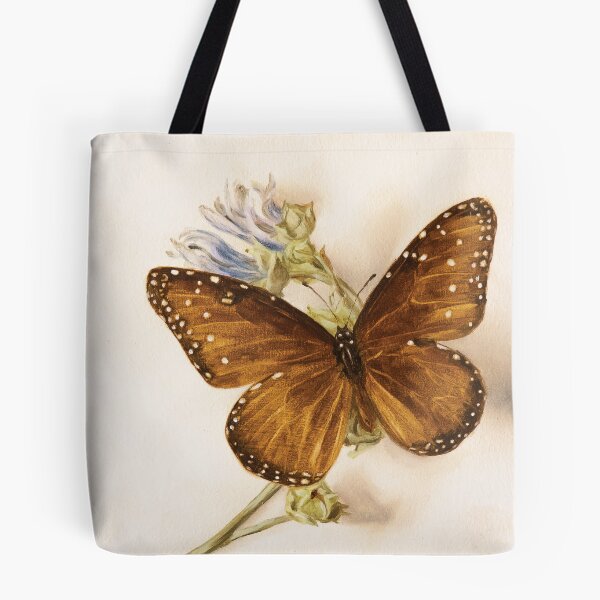 Item preview, Queen butterfly on a marshmallow plant designed and sold by LigneaLuna.