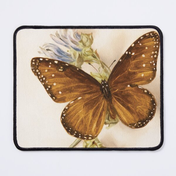 Item preview, Queen butterfly on a marshmallow plant designed and sold by LigneaLuna.