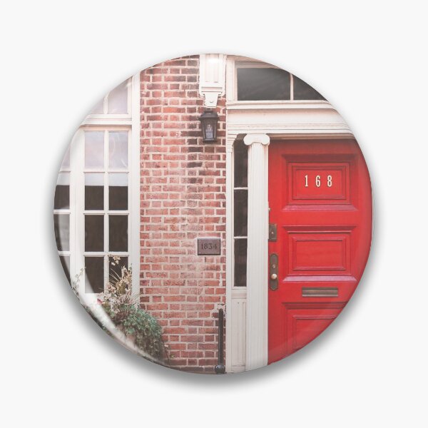 Item preview, New York, USA I NYC red door from a loft house to the brick architecture of a New Yorker home in Brooklyn, Manhattan for a cozy Home sweet Home with an autumnal aesthetic, like a film set decor designed and sold by Julie Travel Photography.