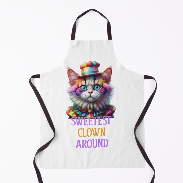 Item preview, Adorable Sad Clown Cat "Sweetest Clown Around" in watercolor paint designed and sold by EmeraldCauldren.