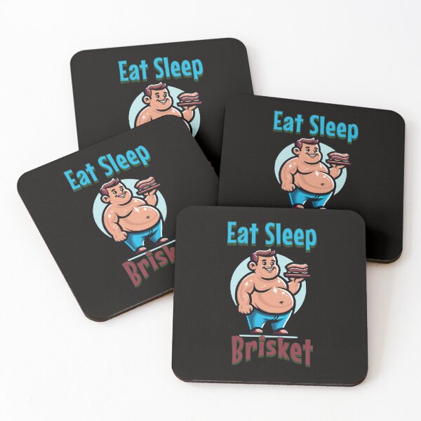 Item preview, Eat Sleep Brisket Funny Chubby Sandwich Beef Eating Man  designed and sold by KayelBee.