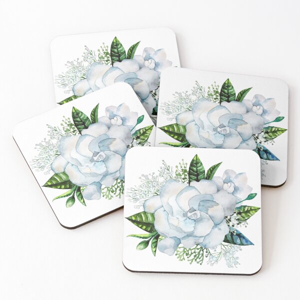 Item preview, Watercolor gardenia and gypsophila vignette designed and sold by Ekaterina Glazkova.