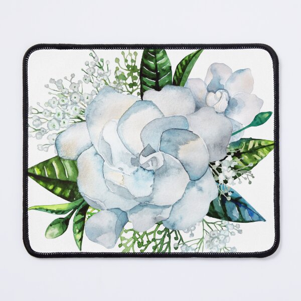 Item preview, Watercolor gardenia and gypsophila vignette designed and sold by Ekaterina Glazkova.