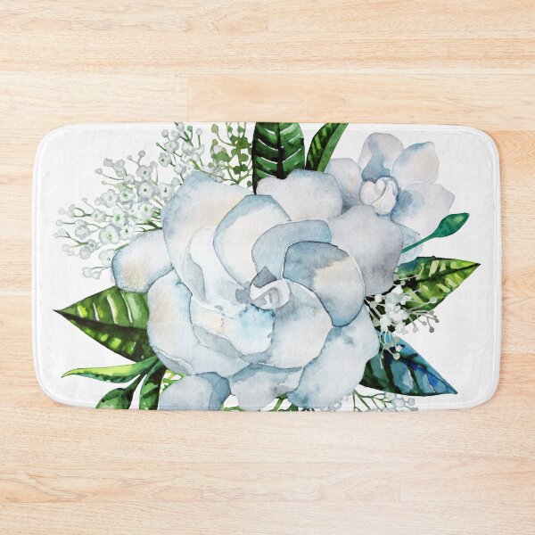 Item preview, Watercolor gardenia and gypsophila vignette designed and sold by Ekaterina Glazkova.