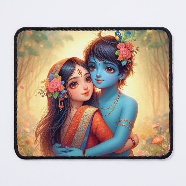 Item preview, Beautiful Radha Krishna Hugging Each Other designed and sold by VrindaArts.