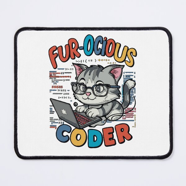Item preview, Fur-ocious Coder Kawaii Cat Coding designed and sold by Kannan-Ravi.
