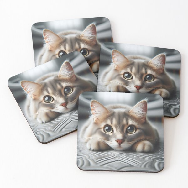Item preview, cute cat lies with outstretched paws and looks with big eyes designed and sold by bernhagen.