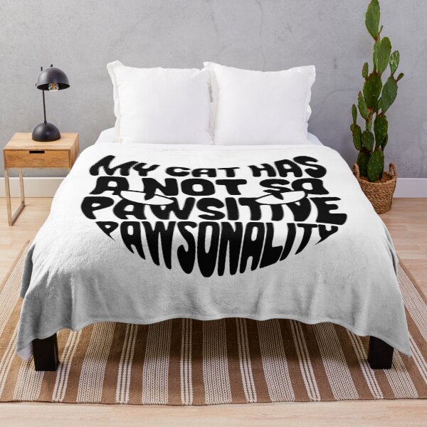 Item preview, My Cat has a not so Pawsitive Pawsonality | Cute Cat Typography designed and sold by ProdbyNiECO.