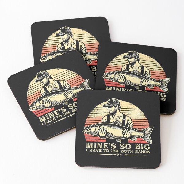 Item preview, Mine's So Big, I Have To Use Both Hands Funny Fishing Design designed and sold by PantatKiller.