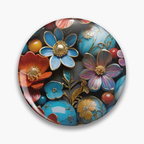 Item preview, 3D Marble Spheres, Balls with floral design, colorful flowers, trendy stylish background designed and sold by HAKKI ARSLAN.