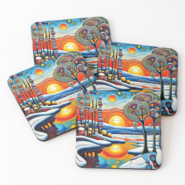 Item preview, Winter day at sunset 10 designed and sold by George Hutton Hunter.
