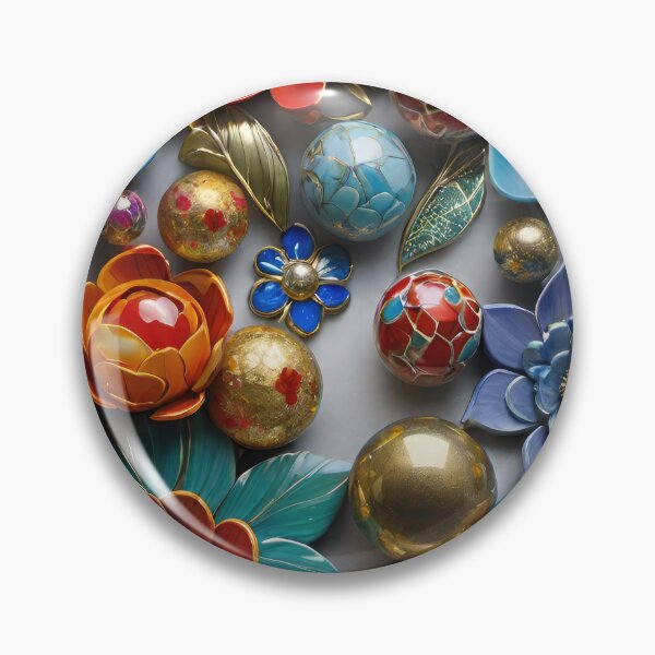 Item preview, 3D Marble Spheres, Balls with floral design, colorful flowers, trendy stylish background designed and sold by HAKKI ARSLAN.