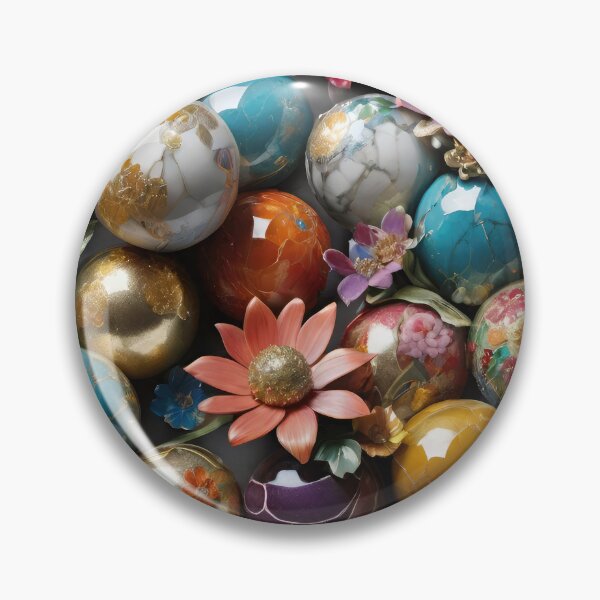 Item preview, 3D Marble Spheres, Balls with floral design, colorful flowers, trendy stylish background designed and sold by HAKKI ARSLAN.