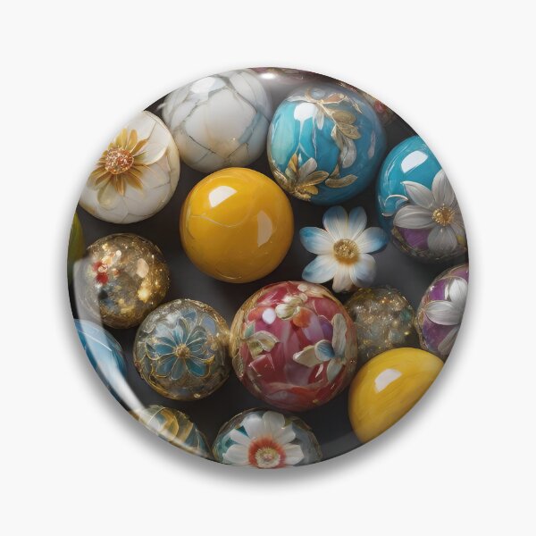 Item preview, 3D Marble Spheres, Balls with floral design, colorful flowers, trendy stylish background designed and sold by HAKKI ARSLAN.