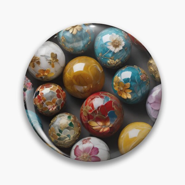 Item preview, 3D Marble Spheres, Balls with floral design, colorful flowers, trendy stylish background designed and sold by HAKKI ARSLAN.
