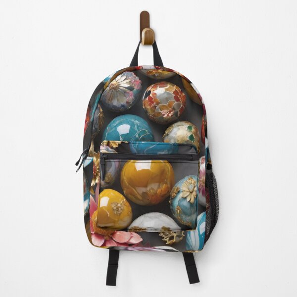 Item preview, 3D Marble Spheres, Balls with floral design, colorful flowers, trendy stylish background designed and sold by HAKKI ARSLAN.