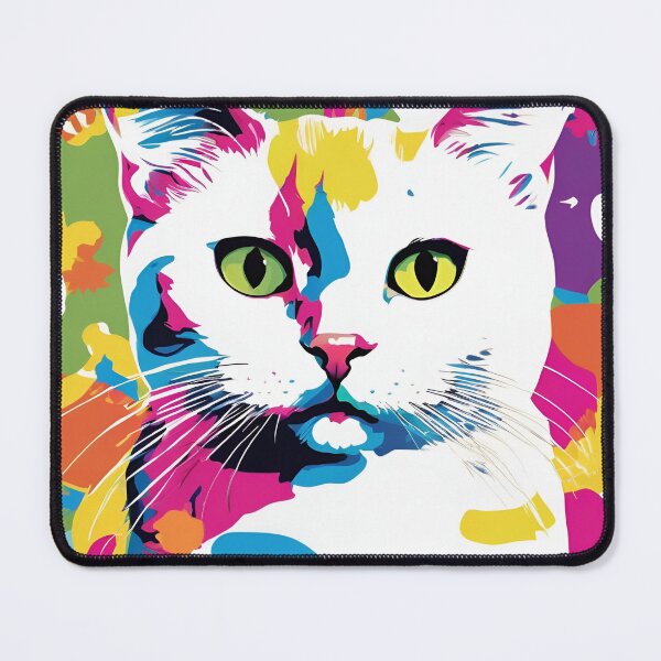 Item preview, Bright color pop art style cat designed and sold by RockyTees1.
