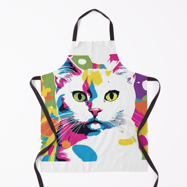 Item preview, Bright color pop art style cat designed and sold by RockyTees1.