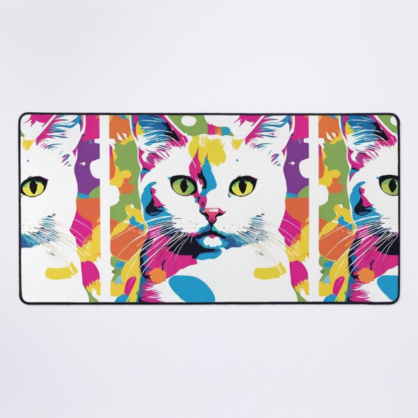 Item preview, Bright color pop art style cat designed and sold by RockyTees1.