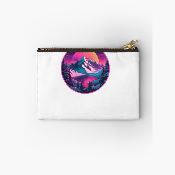 Item preview, Synthwave Snow Capped Mountains in neon colors designed and sold by EmeraldCauldren.