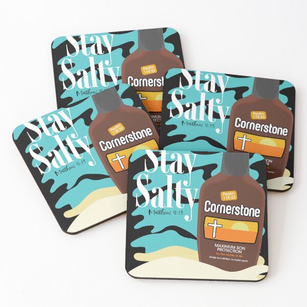 Item preview,  Stay Salty Cornerstone Sun Tan Lotion Inspirational Christian Bible Verses Beach Theme White Print designed and sold by SaltCreatives.