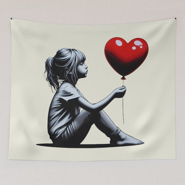 Item preview, Girl with Heart Balloon designed and sold by Delemore Art.