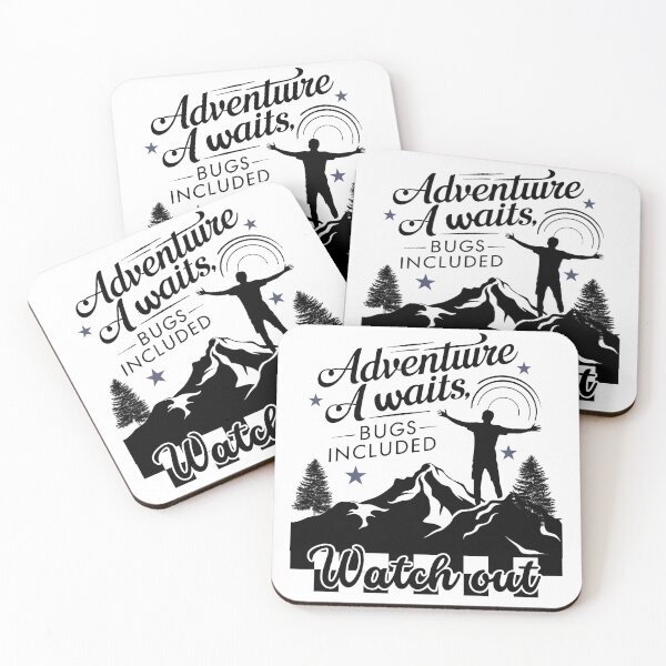 Item preview, Adventure Awaits Bugs Included Watch out. Typographic Adventure Quote Light Design designed and sold by Raise2Shine.