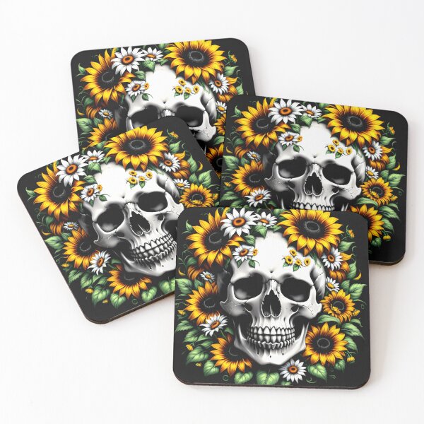 Item preview, Floral Skull: Sunflowers & Daisies Elegance designed and sold by Ronny-Owiso.