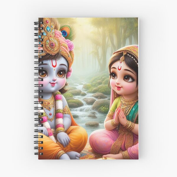 Item preview, Cute Baby Radha Krishna Images Looking at Each Other in Vrindavan designed and sold by VrindaArts.