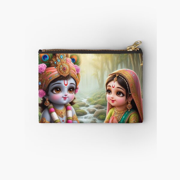 Item preview, Cute Baby Radha Krishna Images Looking at Each Other in Vrindavan designed and sold by VrindaArts.
