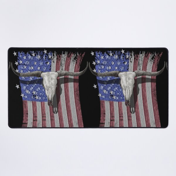 Item preview, Faded Worn American Flag Longhorn Bull Skull designed and sold by oz10.