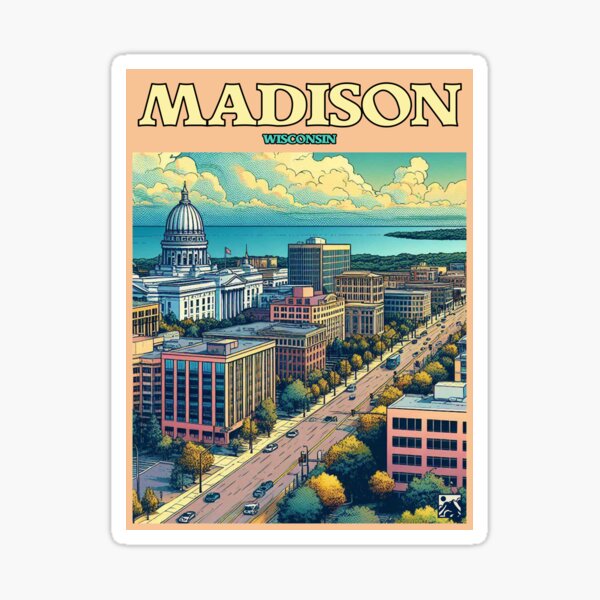 Vista previa del artículo con la obra «Madison, Wisconsin», diseñado y vendido por cloudland.