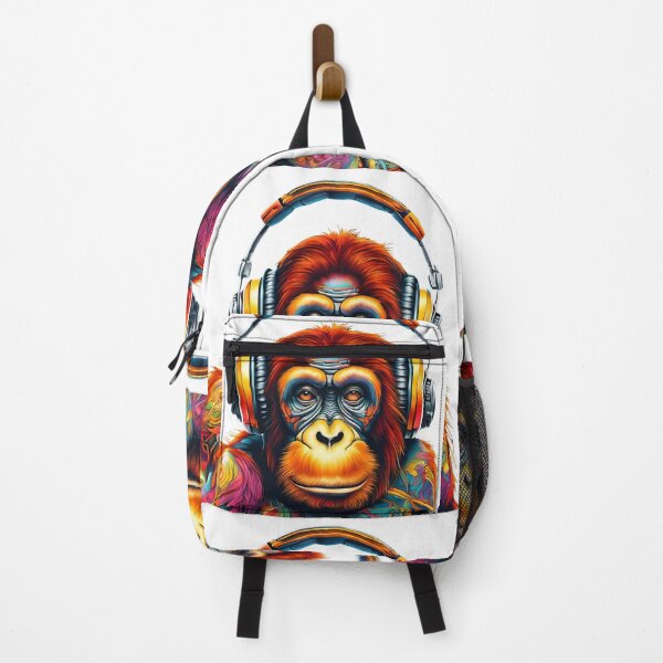Item preview, Multi coloured tattoo steam punked Orangutan design - 2 on White background designed and sold by Elizabeth-Banks.