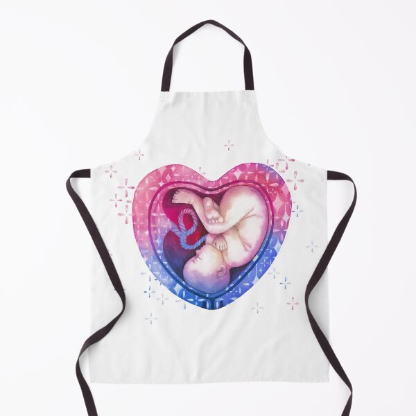 Item preview, Watercolor embryo inside the heart shaped womb with sparkles designed and sold by Ekaterina Glazkova.