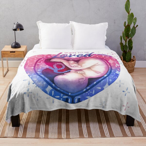 Item preview, Watercolor embryo inside the heart shaped womb with sparkles designed and sold by Ekaterina Glazkova.