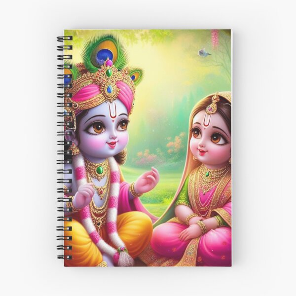 Item preview, Cute Baby Radha Krishna Images Looking at Each Other in Vrindavan designed and sold by VrindaArts.