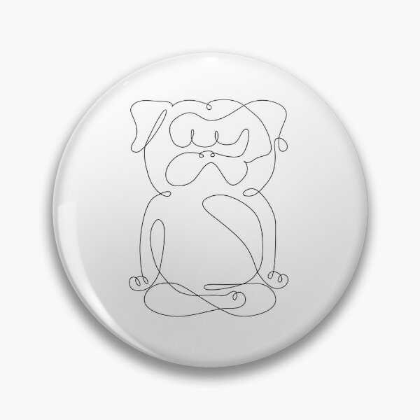 Item preview, One Line Pug Yoga Lotus Pose designed and sold by Huebucket.