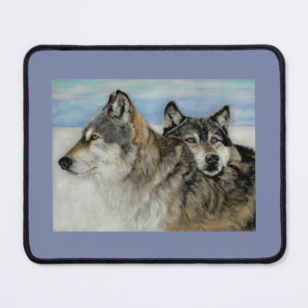 Item preview, Loving Wolf couple in Winter snow  designed and sold by TraceyEarlArt.