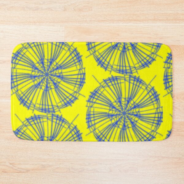 Item preview, Blue geometric abstract design on Yellow background  designed and sold by Stefrait-7.