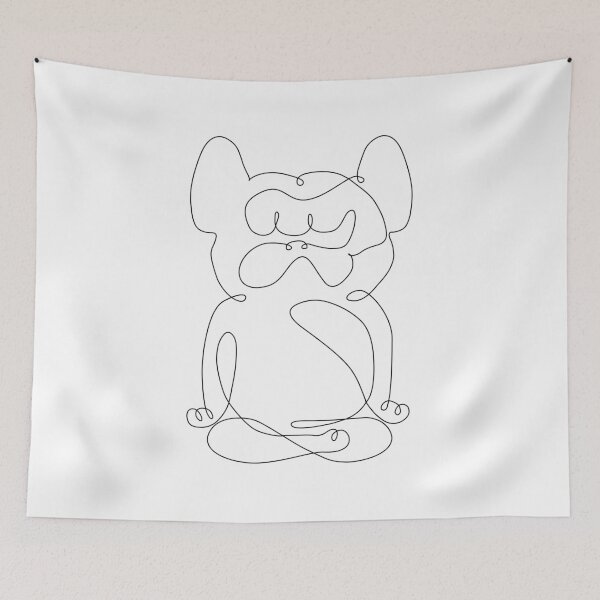 Item preview, One Line Frenchie Yoga Lotus Pose designed and sold by Huebucket.