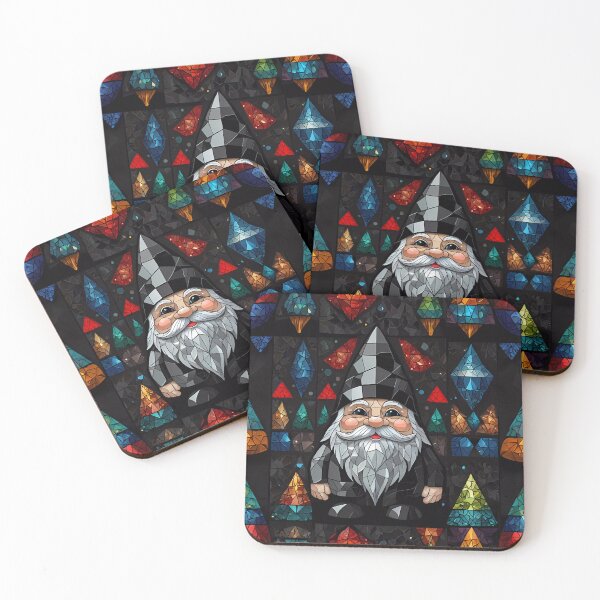 Item preview, Gnome goblin with multi coloured diamond background. designed and sold by FocusedArt.