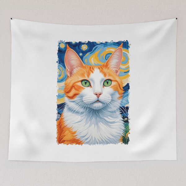 Item preview, Painting Of A Cat In A Style Imitating Vincent van Gogh's Technique designed and sold by Adelberton.