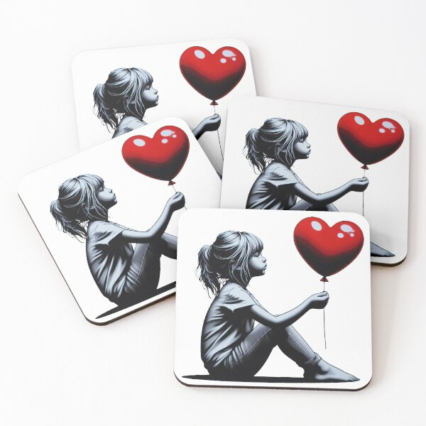 Item preview, Girl with Heart Balloon designed and sold by Delemore Art.