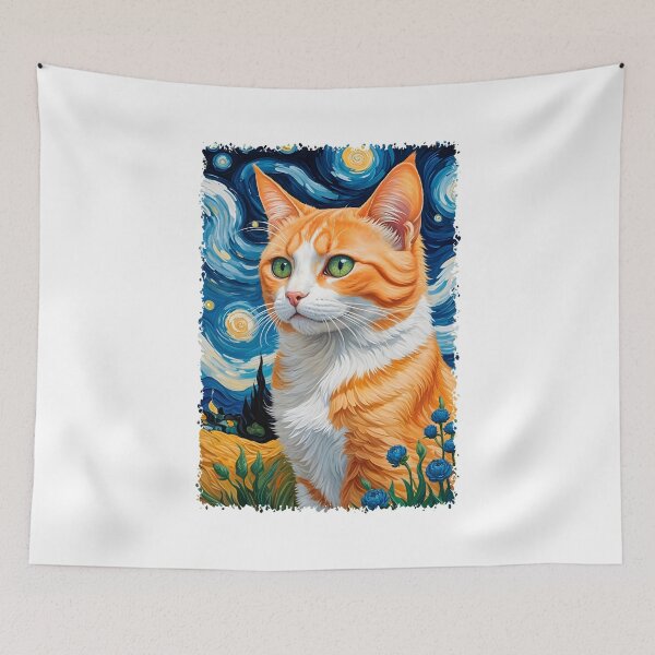 Item preview, Painting Of A Cat In A Style Imitating Vincent van Gogh's Technique designed and sold by Adelberton.