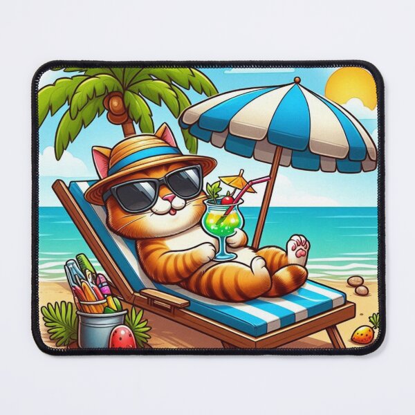 Item preview, The cat enjoys the beach designed and sold by DadaVa.