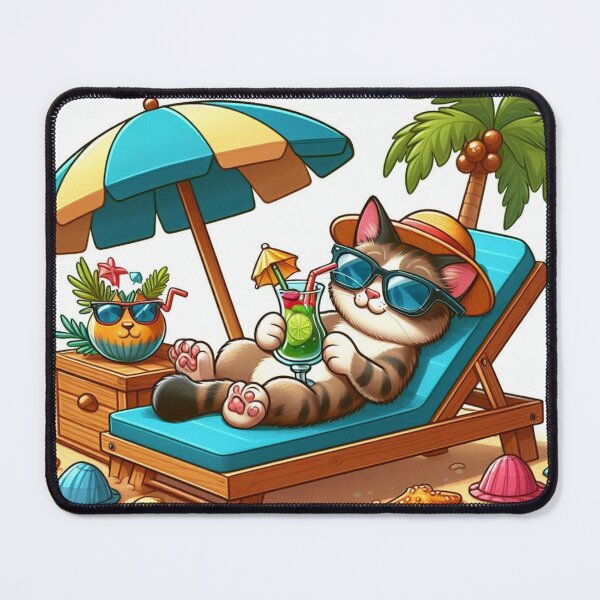 Item preview, The cat enjoys the beach designed and sold by DadaVa.