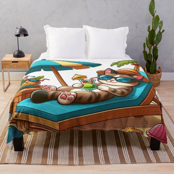 Item preview, The cat enjoys the beach designed and sold by DadaVa.