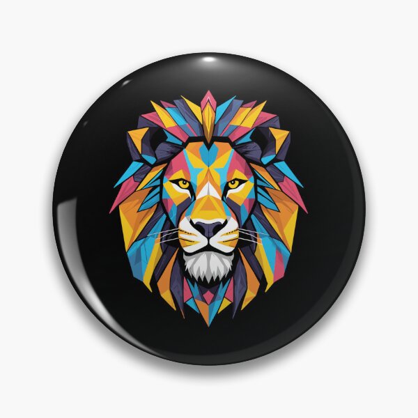 Item preview, Lion lion head geometric geometry colorful gift designed and sold by Pineapple-Tree.